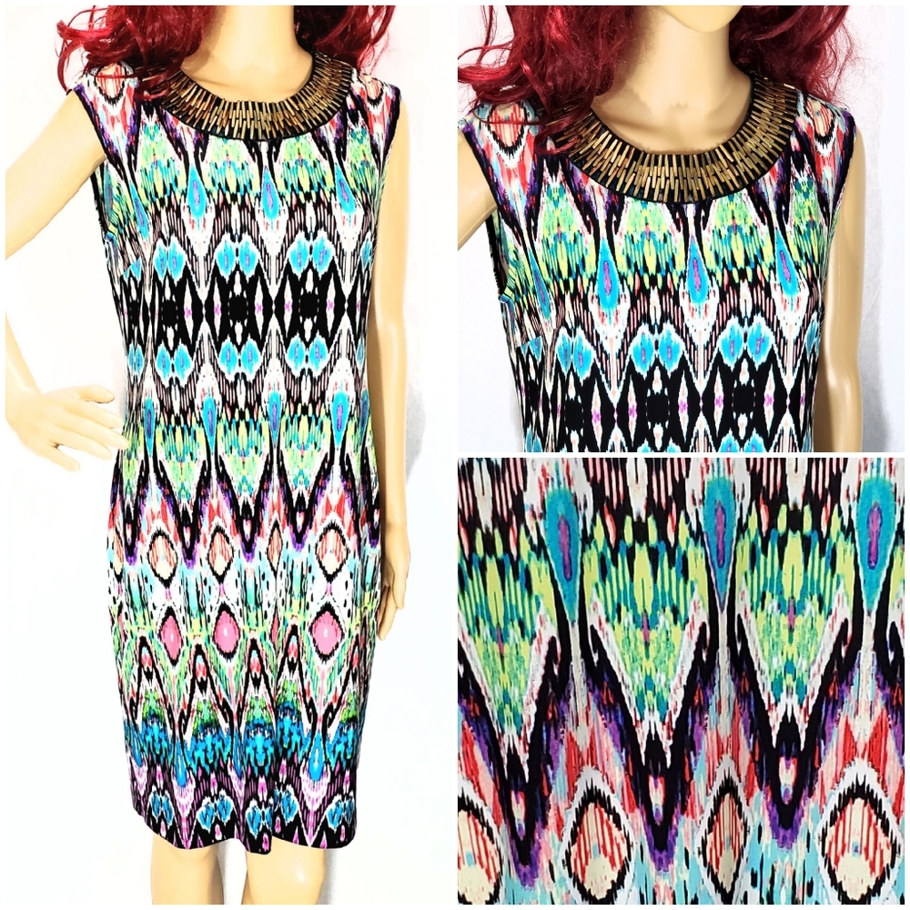 Signature Camryn Print Sleeveless Dress Size 8